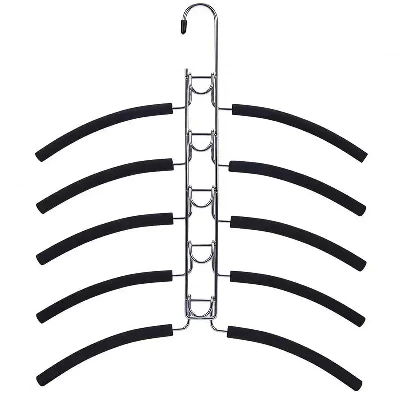 5 In 1 Anti Slip Metal Sweater Coat Hangers,Multi Layers Wardrobe Clothes Rack,Heavy Space Save Blouse Closet Storage Organizer