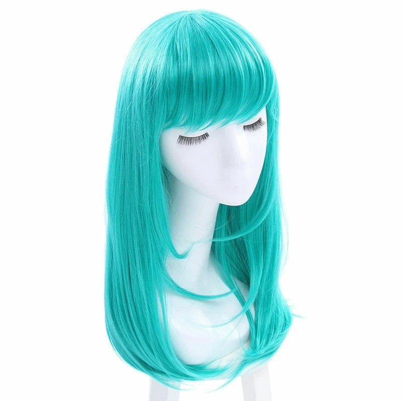 Bulma/Buruma Cosplay Wig 65cm Green Curly Synthetic Halloween Costume Party Wigs