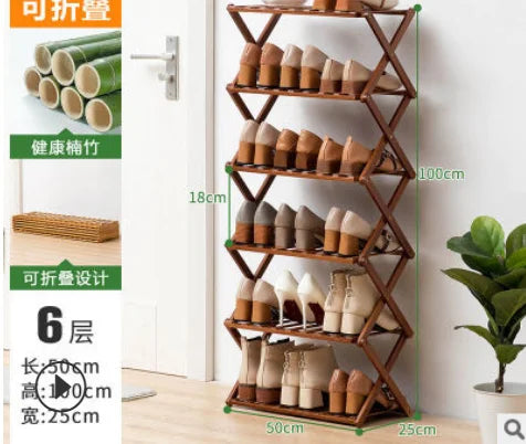 Installation-free Simple shoe Rack Assembly Dust-Proof Dormitory Entrance Living Room Indoor small shoe cabinet folding multi-la