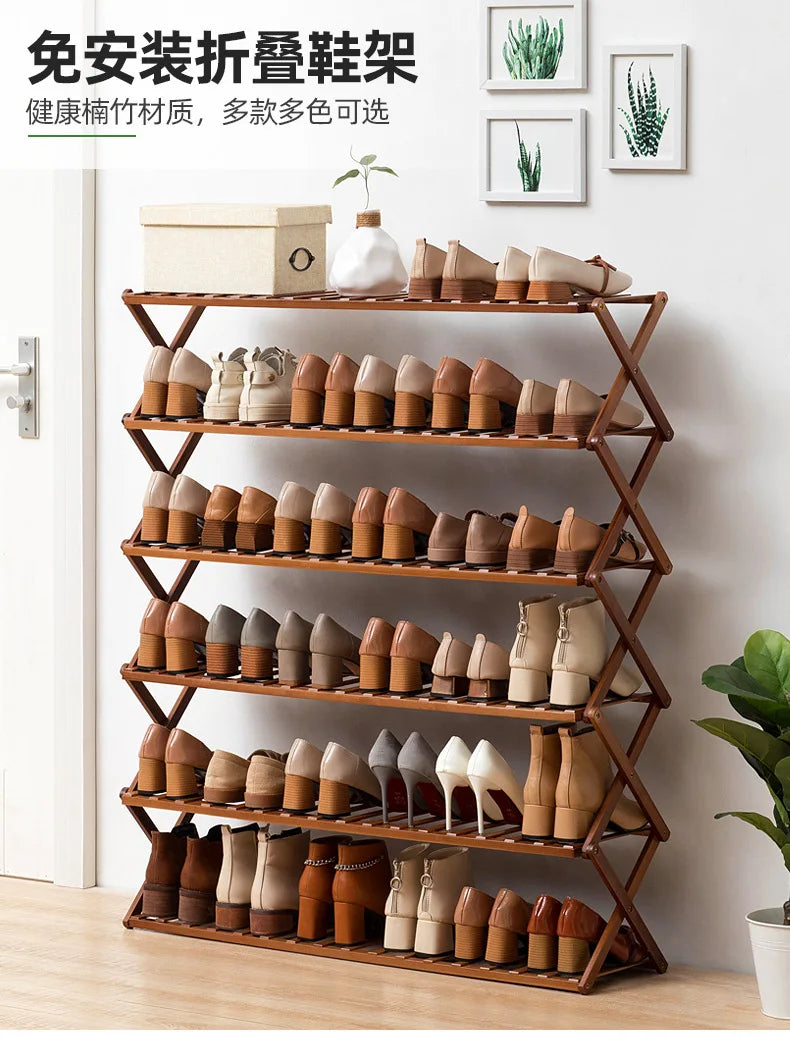 Installation-free Simple shoe Rack Assembly Dust-Proof Dormitory Entrance Living Room Indoor small shoe cabinet folding multi-la