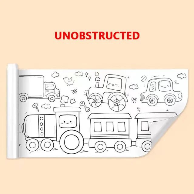 Children Drawing Roll DIY Sticky Color Filling Paper Coloring Paper Roll For Kids DIY Painting Drawing Early Educational Toys