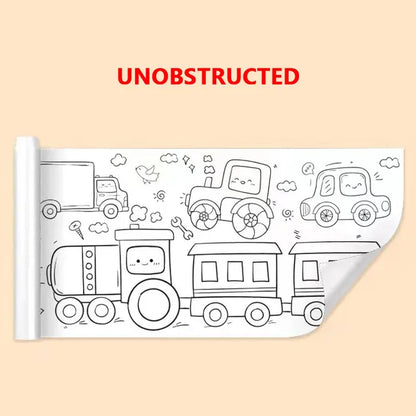 Children Drawing Roll DIY Sticky Color Filling Paper Coloring Paper Roll For Kids DIY Painting Drawing Early Educational Toys