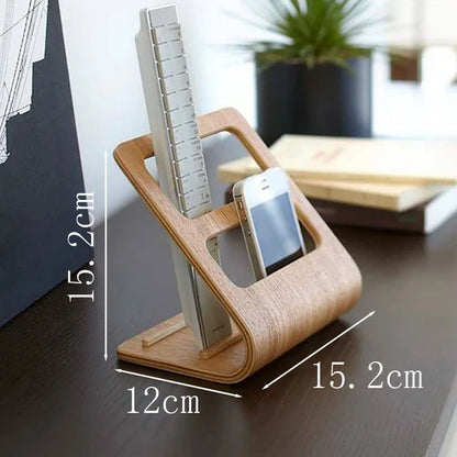 Bamboo Desk Phone & Remote Holder