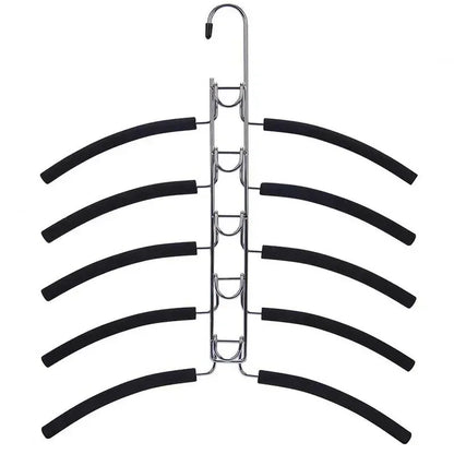 5 In 1 Anti Slip Metal Sweater Coat Hangers,Multi Layers Wardrobe Clothes Rack,Heavy Space Save Blouse Closet Storage Organizer