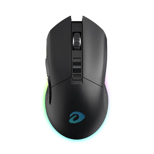 Dareu Gaming Mouse RGB 2.4G Wireless - Lightweight Wireless Gaming Mouse with RGB Charging Dock: Tri-Mode 2.4G/USB-C/BT Mouse Up to 6K DPI Optical Sensor -KBS II Buttons Fully Programmable- 120 Hr Battery