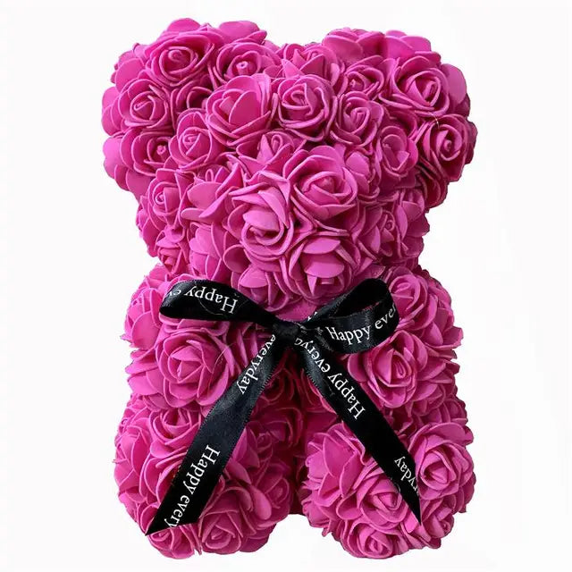 Rose Bear Artificial Foam Rose Flower Teddy Bear Valentines Day Gift Birthday Party Spring Wedding Party Decoration