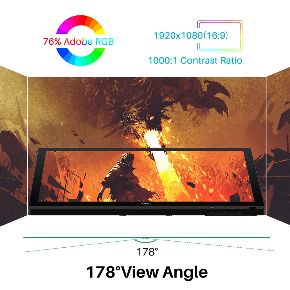 Artisul D22S 21.5 inch Graphic Tablet with Screen Pen Display, 8192 Levels Pen Sensitivity with 60°Tilt,1920x1080 FHD Graphic Drawing Monitor 100% sRGB Included Adjustable Stand