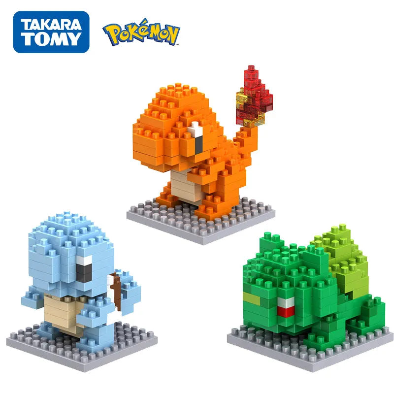 Pokemon Small Building Pokemon Nanoblock Cartoon Pikachu Animal Model Education Game Graphics Pokemon Toys For Kids Birthday