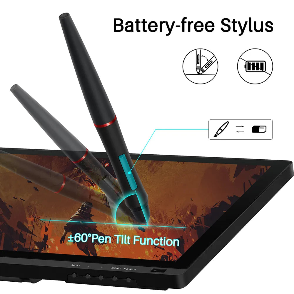 Artisul D22S 21.5 inch Graphic Tablet with Screen Pen Display, 8192 Levels Pen Sensitivity with 60°Tilt,1920x1080 FHD Graphic Drawing Monitor 100% sRGB Included Adjustable Stand